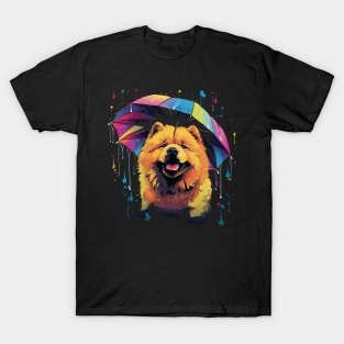 Chow Chow Rainy Day With Umbrella T-Shirt